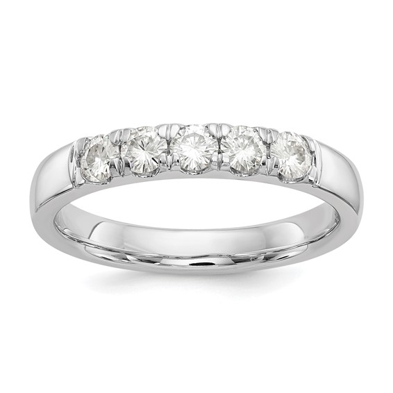 Platinum Diamond 5 Stone Anniv Band