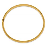 14K 4 16 Polished Fancy Hammered 6.50mm Hinged Oval Bangle Bracelet view 2