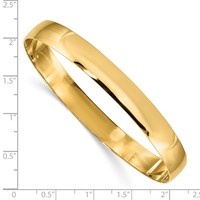 14K 8mm Solid Polished Half-Round Slip-On Round Bangle Bracelet view 3