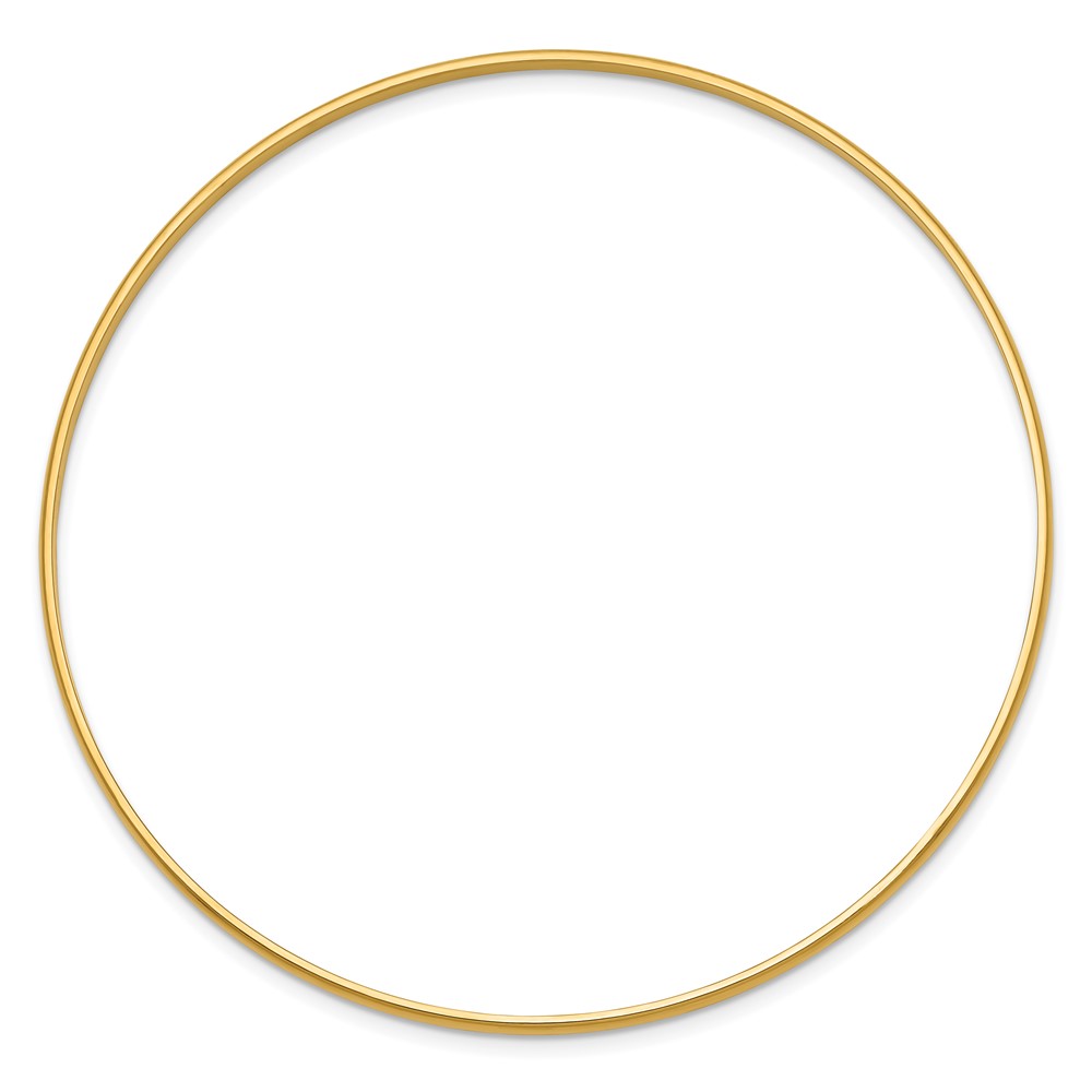 14k 2mm Solid Polished Half-Round Slip-On Round Bangle Bracelet (DB312)