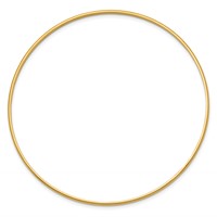 14K 2mm Yellow Gold Solid Polished Half-Round Slip-On Round Bangle Bracelet view 2