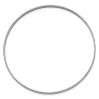 14K White Gold 4mm Solid Polished Half-Round Slip-On Round Bangle Bracelet view 2