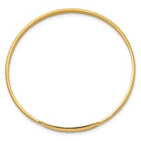 14K Yellow Gold Slip-on 6x 18mm ID Plate Bangle Bracelet view 2