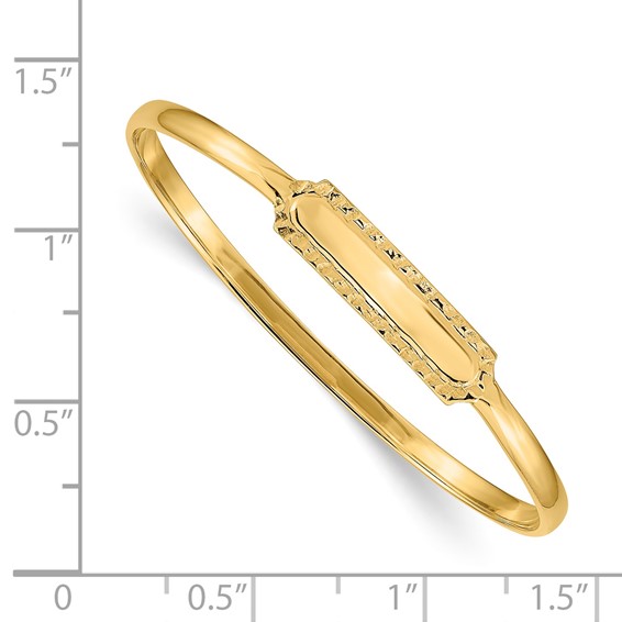 14k Slip-on 6x18mm ID Plate Baby Bangle Bracelet