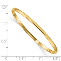 14K Yellow Gold Slip-on 2.5mm Bangle Bracelet view 3