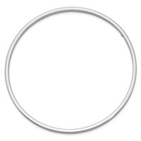 14K White Gold Polished Square Tube 3.00mm Slip-on Round Bangle Bracelet view 2