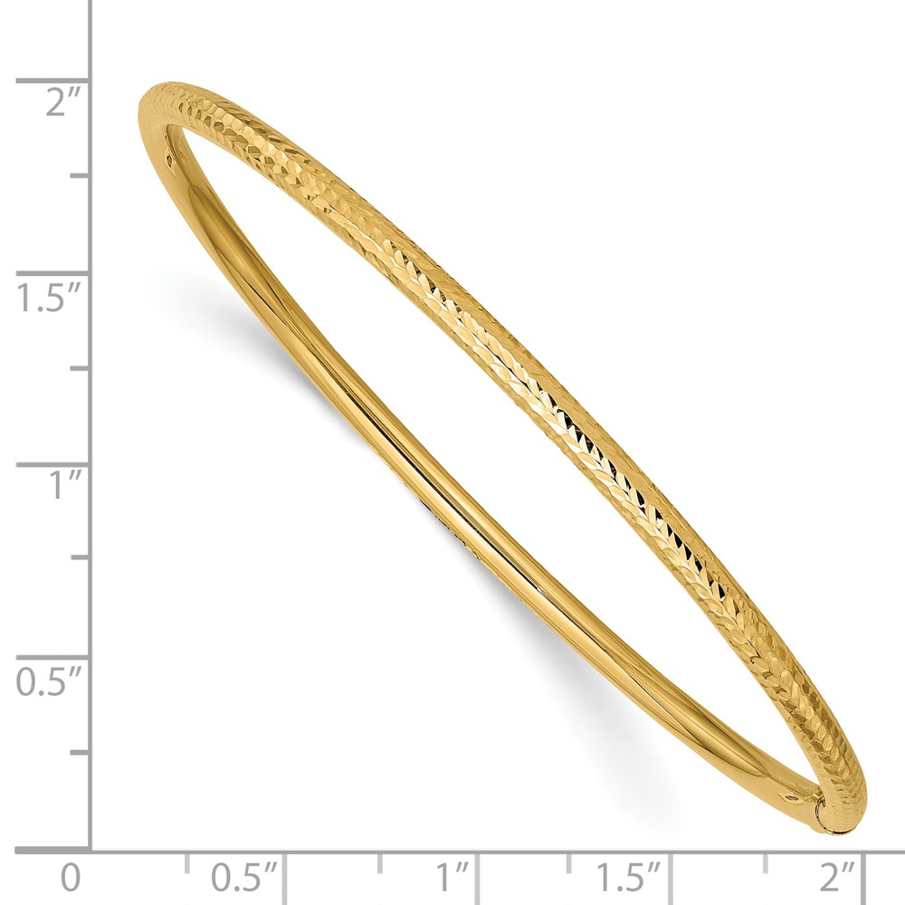 14k 14kt Yellow Gold Diamondcut Tube Bracelet Bangle 8 inch X 3mm eBay