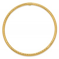 14K Yellow Gold Polished Diamond-cut Tube 3.00mm Slip-on Round Bangle Bracelet view 2