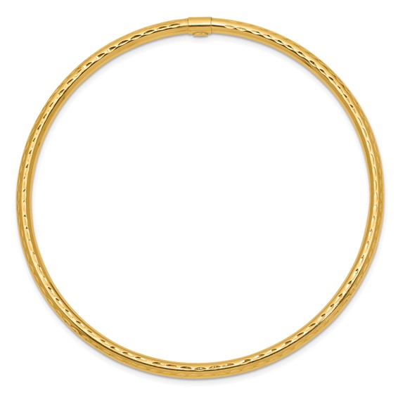 Gold Diamond-cut Slip-on Bangles