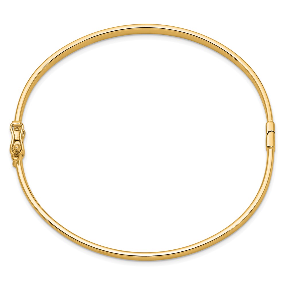 14k Polished 4.00mm Hinged Oval Bangle Bracelet (DB499Y)