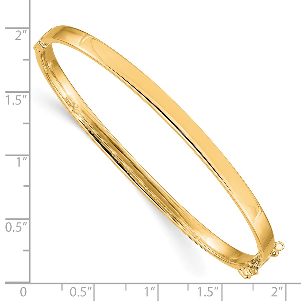 14k Polished 4.00mm Hinged Oval Bangle Bracelet (DB499Y)
