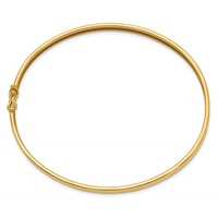 14K Yellow Gold Polished 5.00mm Flexible Oval Bangle Bracelet view 2