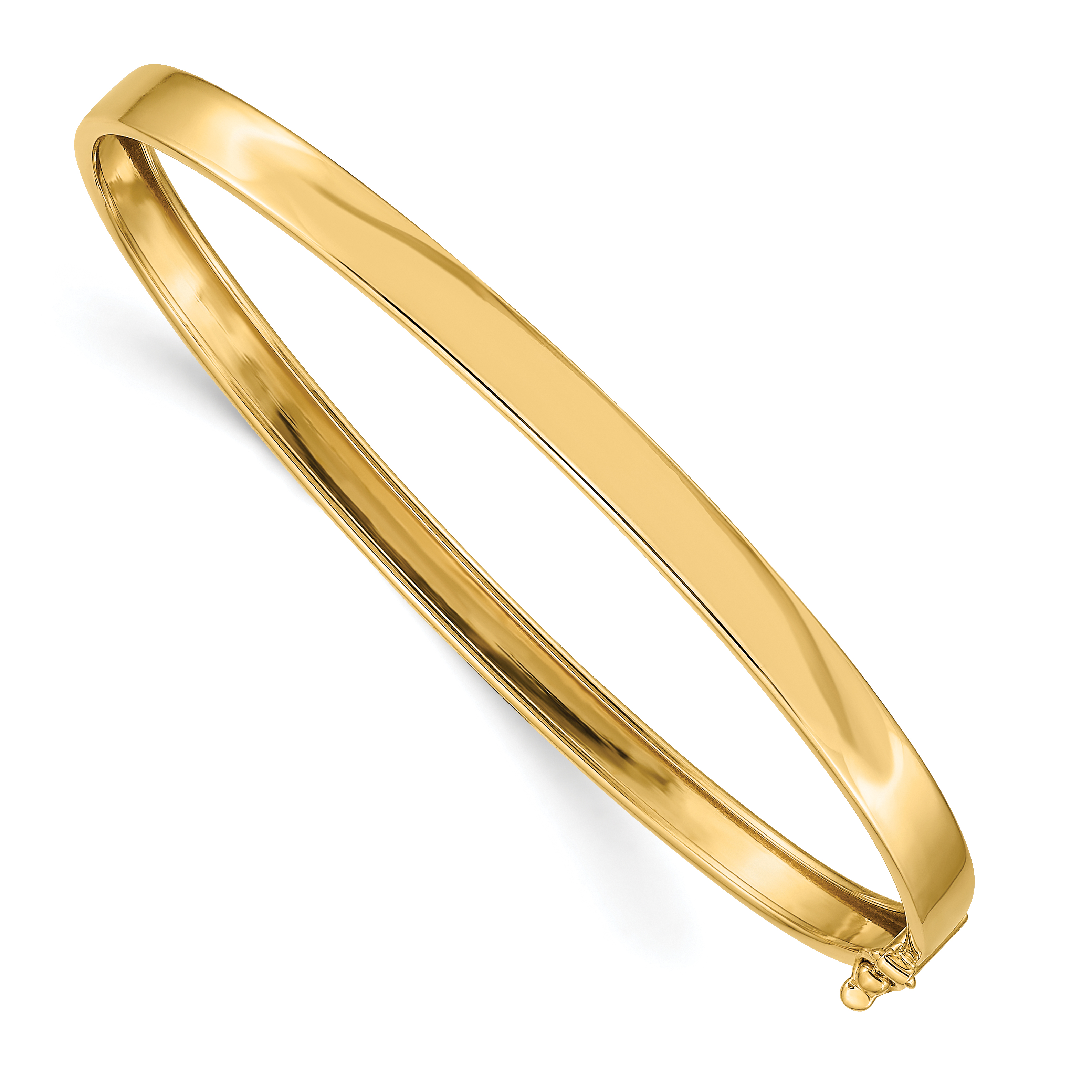 14K Polished 5.00mm Flexible Oval Bangle Bracelet (DB515)