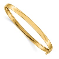 14K Yellow Gold Polished 5.00mm Flexible Oval Bangle Bracelet view 1