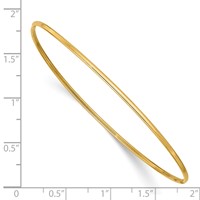 14K Yellow Gold Polished 1.50mm Slip-on Round Bangle Bracelet view 3