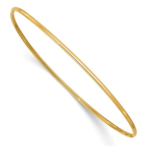 14K Yellow Gold Polished 1.50mm Slip-on Round Bangle Bracelet