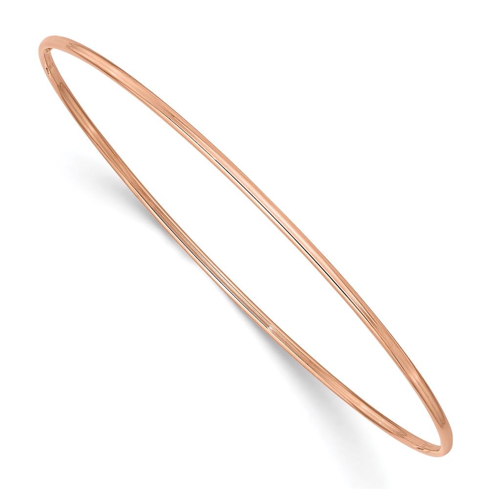 14K Rose Gold Polished 1.50mm Slip-on Round Bangle Bracelet