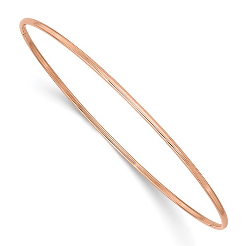 14K Rose Gold Polished 1.50mm Slip-on Round Bangle Bracelet