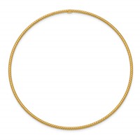 14K Yellow Gold Polished Textured Twist 1.50mm Slip-on Round Bangle Bracelet view 2