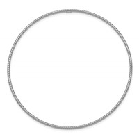 14K White Gold Polished Textured Twist 1.50mm Slip-on Round Bangle Bracelet view 2