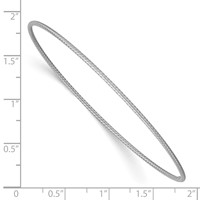 14K White Gold Polished Textured Twist 1.50mm Slip-on Round Bangle Bracelet view 3