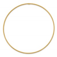 14K Yellow Gold Polished Diamond-Cut 1.50mm Slip-on Round Bangle Bracelet view 2