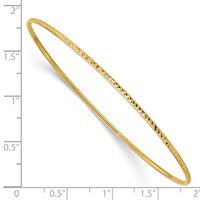 14K Yellow Gold Polished Diamond-Cut 1.50mm Slip-on Round Bangle Bracelet view 3