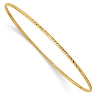 14K Yellow Gold Polished Diamond-Cut 1.50mm Slip-on Round Bangle Bracelet view 1