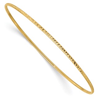 Gold Diamond-cut Slip-on Bangles