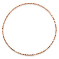 14K Rose Gold Polished Diamond-Cut 1.50mm Slip-on Round Bangle Bracelet view 2