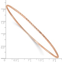 14K Rose Gold Polished Diamond-Cut 1.50mm Slip-on Round Bangle Bracelet view 3