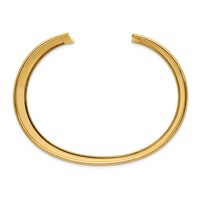 14K 47mm Yellow Gold Polished Cuff Bangle Bracelet view 2