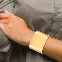 14K 47mm Yellow Gold Polished Cuff Bangle Bracelet view 4