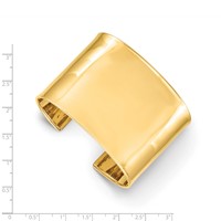 14K 47mm Yellow Gold Polished Cuff Bangle Bracelet view 3