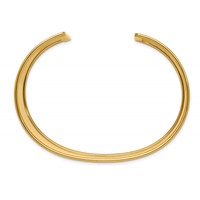 14K 37mm Yellow Gold Polished Cuff Bangle Bracelet view 2