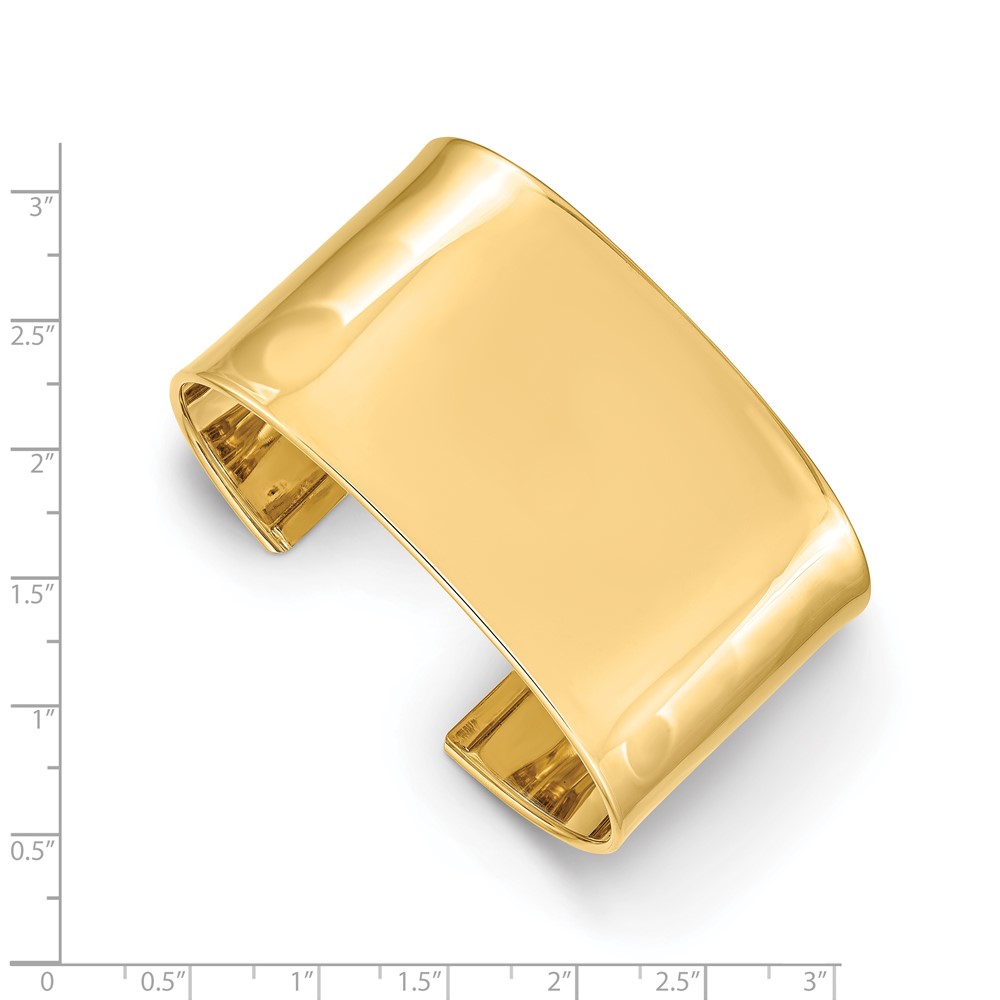 14K 37mm Polished Cuff Bangle Bracelet (DB559)