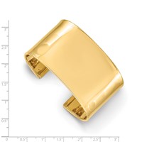 14K 37mm Yellow Gold Polished Cuff Bangle Bracelet view 3