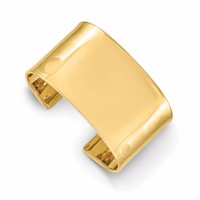 14K 37mm Yellow Gold Polished Cuff Bangle Bracelet view 1