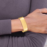 14K 18.5mm Polished Cuff Bangle Bracelet view 4