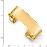 14K 18.5mm Polished Cuff Bangle Bracelet view 3