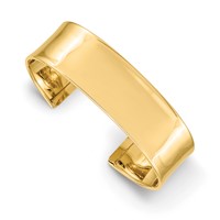 14K 18.5mm Polished Cuff Bangle Bracelet view 1