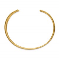 14K 19mm Yellow Gold Hammered Polished Cuff Bangle Bracelet view 2
