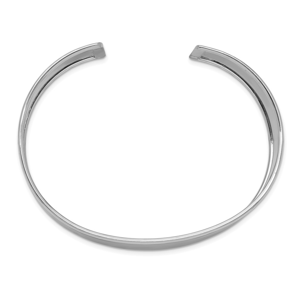 14k White Gold 18.5mm Polished Cuff Bangle Bracelet (DB567)