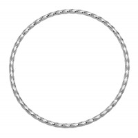 14K White Gold Polished Twisted 2.50mm Slip-on Round Bangle Bracelet view 2