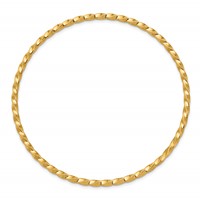 14K Yellow Gold Polished Twisted 2.50mm Slip-on Round Bangle Bracelet view 2