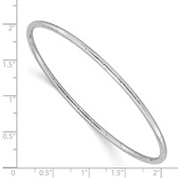 14K White Gold Polished Grooved 2.50mm Slip-on Round Bangle Bracelet view 4