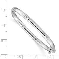 14K White Gold Polished 3.75mm Hinged Safety Clasp Bangle view 3