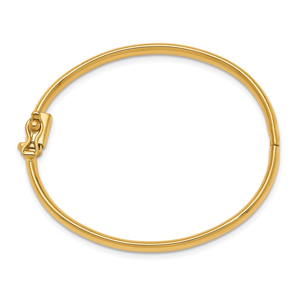 14k Polished Hinged Safety Clasp Baby Bangle (DB573)