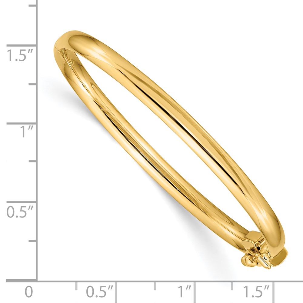 14k Polished Hinged Safety Clasp Baby Bangle (DB573)