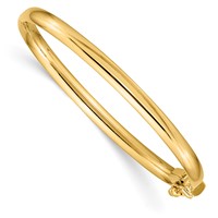 14K Polished 3.75mm Hinged Safety Clasp Bangle view 1